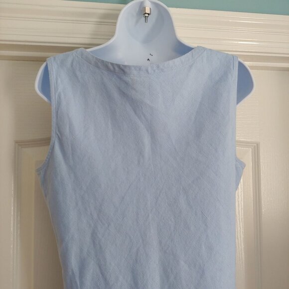 Eileen Fisher Ice Blue Irish Linen Shift Dress Lagom Cottage Lagonlook L - Picture 8 of 13